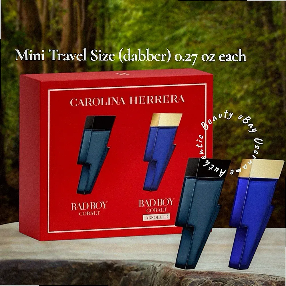 Carolina Herrera Bad Boy Cobalt & Absolute Men's Cologne Travel Set 2 Pc