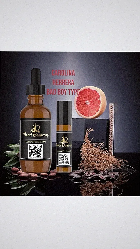 CAROLINA HERRERA BAD BOY TYPE FOR MEN FRAGRANCE BODY OIL LONG LASTING.