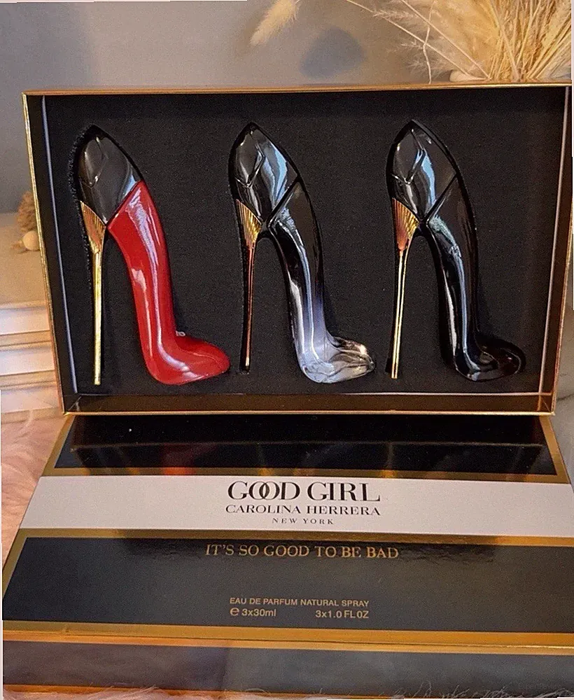 Carolina Herrera Good Girl Perfume Miniatures Set 3 Bottles High Heel Design
