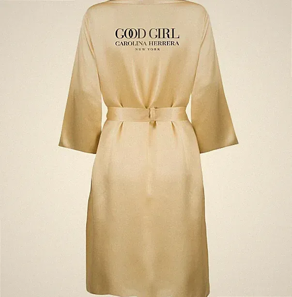 Limited Edition Carolina Herrera Good Girl Fragrance Robe Kimono Gold OS/ Large